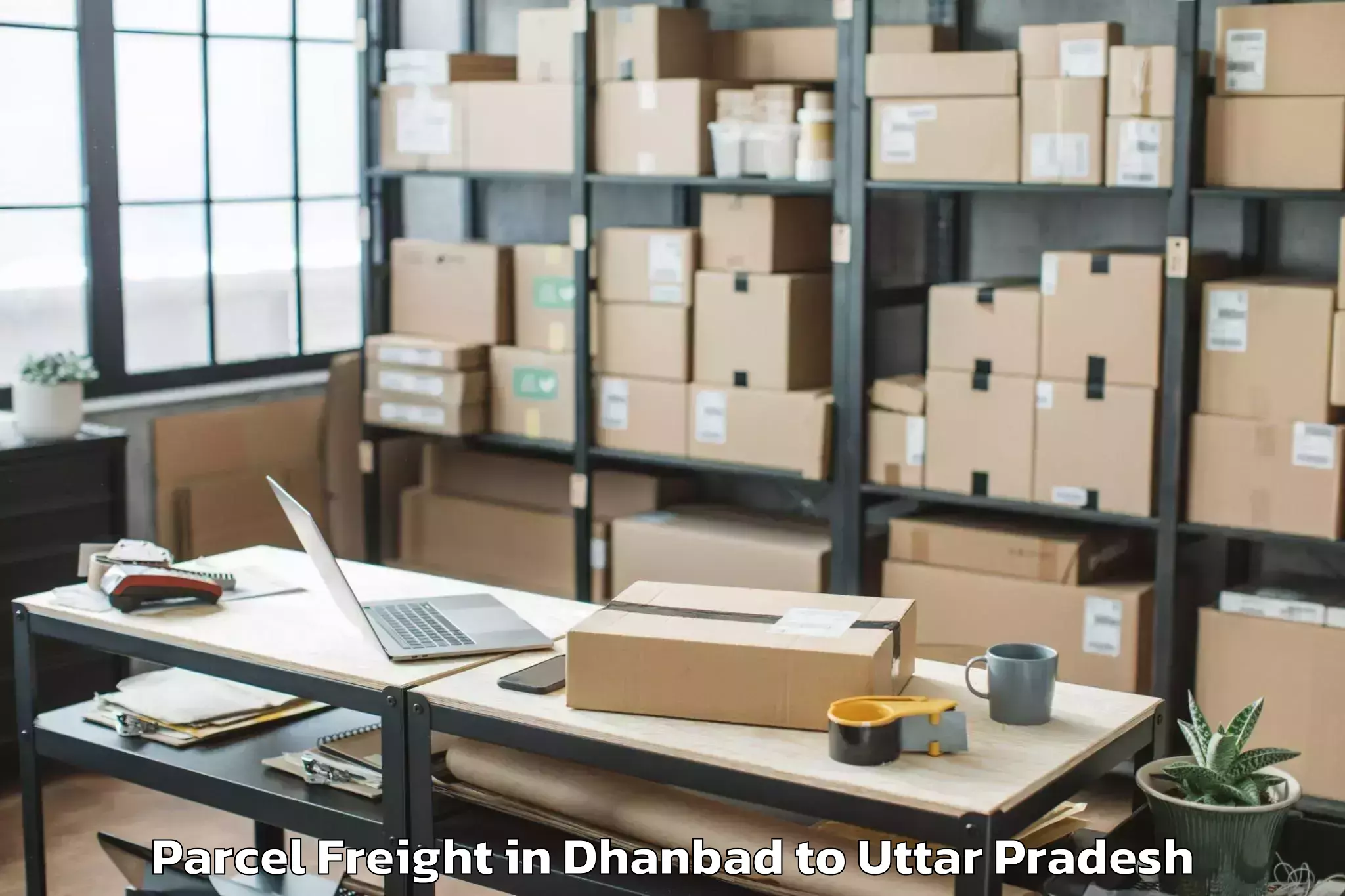 Book Dhanbad to Miyanganj Parcel Freight Online